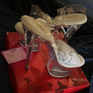 Pleaser Clear Platform Heels